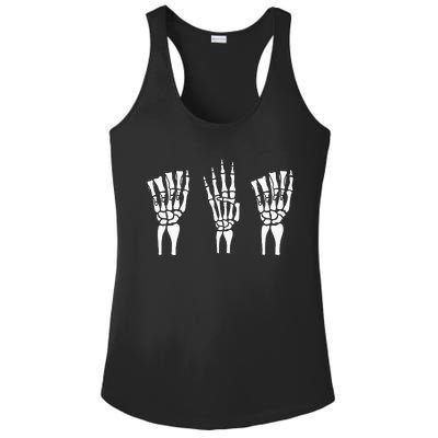 Applied Behavior Analysis Skeleton Hands Sign Language Ladies PosiCharge Competitor Racerback Tank