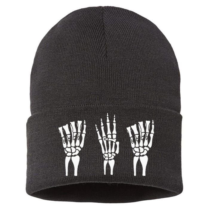 Applied Behavior Analysis Skeleton Hands Sign Language Sustainable Knit Beanie