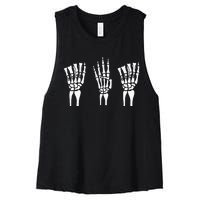 Applied Behavior Analysis Skeleton Hands Sign Language Women's Racerback Cropped Tank