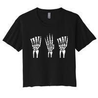 Applied Behavior Analysis Skeleton Hands Sign Language Women's Crop Top Tee