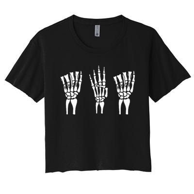 Applied Behavior Analysis Skeleton Hands Sign Language Women's Crop Top Tee