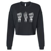 Applied Behavior Analysis Skeleton Hands Sign Language Cropped Pullover Crew