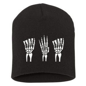 Applied Behavior Analysis Skeleton Hands Sign Language Short Acrylic Beanie