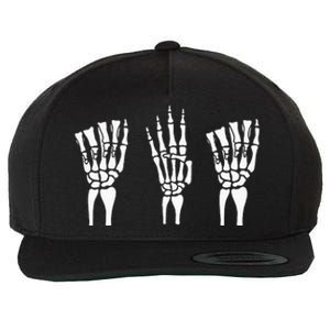 Applied Behavior Analysis Skeleton Hands Sign Language Wool Snapback Cap