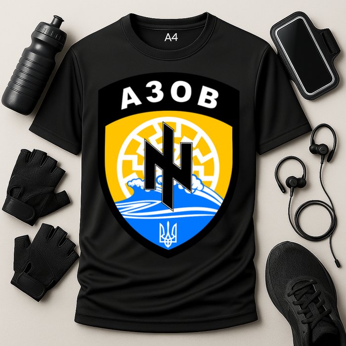 Azov Battalion A30B Shield Special Forces Ukraine Cooling Performance Crew T-Shirt