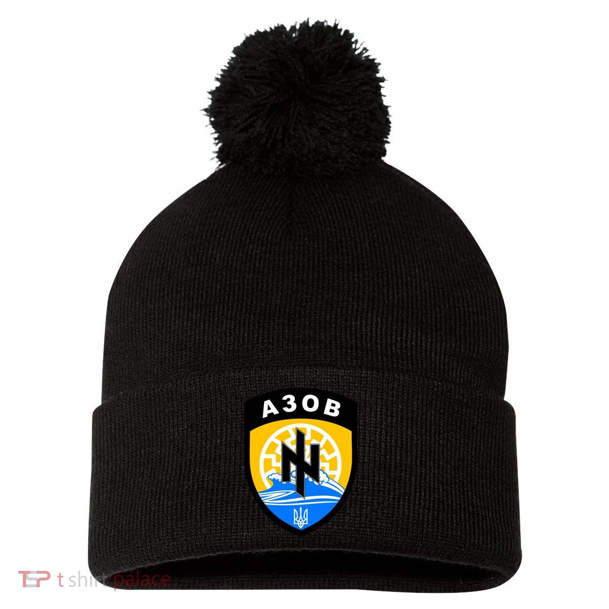 Azov Battalion A30B Shield Special Forces Ukraine Pom Pom 12in Knit Beanie