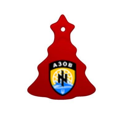 Azov Battalion A30B Shield Special Forces Ukraine Ceramic Tree Ornament