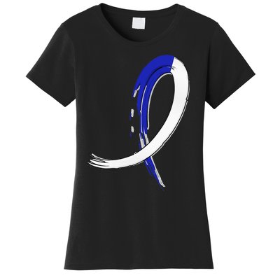 ALS Blue and White Graffiti Awareness Ribbon Women's T-Shirt