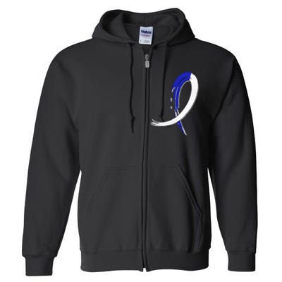 ALS Blue and White Graffiti Awareness Ribbon Full Zip Hoodie