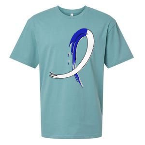 ALS Blue and White Graffiti Awareness Ribbon Sueded Cloud Jersey T-Shirt