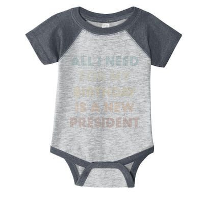 ANTI BIDEN ALL I WANT FOR MY BIRTHDAY IS A NEW PRESIDENT Infant Baby Jersey Bodysuit