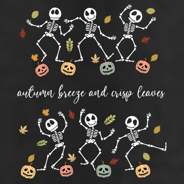 Autumn Breeze And Crisp Leaves Halloween Skeleton Dancing Gift 11oz C Handle Ceramic Mug