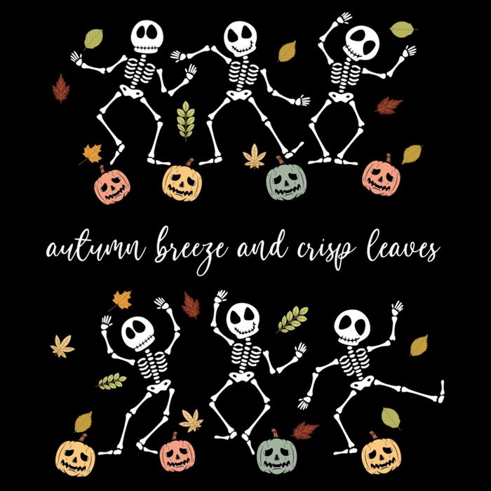 Autumn Breeze And Crisp Leaves Halloween Skeleton Dancing Gift Cooling Performance Long Sleeve Crew