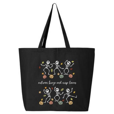Autumn Breeze And Crisp Leaves Halloween Skeleton Dancing Gift 25L Jumbo Tote