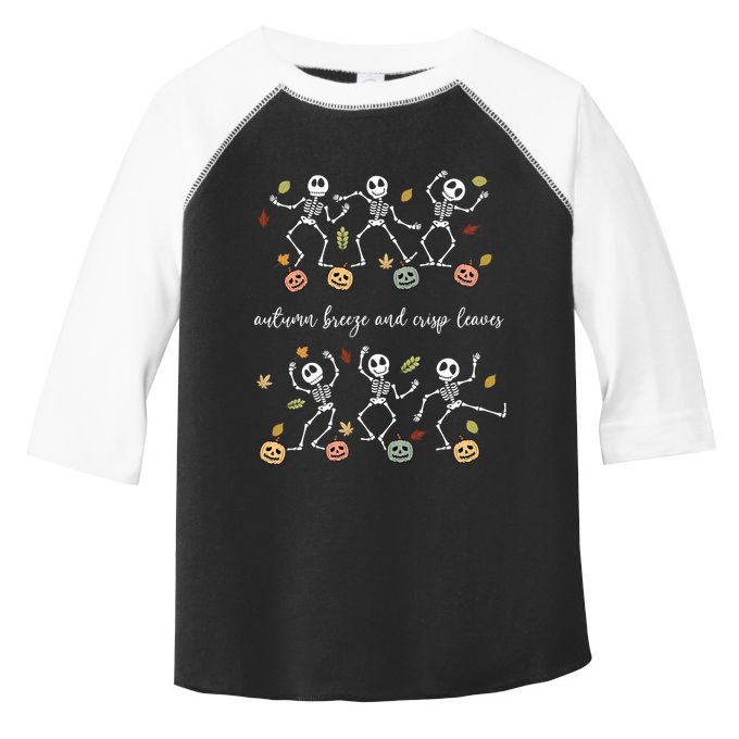 Autumn Breeze And Crisp Leaves Halloween Skeleton Dancing Gift Toddler Fine Jersey T-Shirt