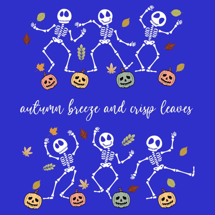 Autumn Breeze And Crisp Leaves Halloween Skeleton Dancing Gift Zip Tote Bag