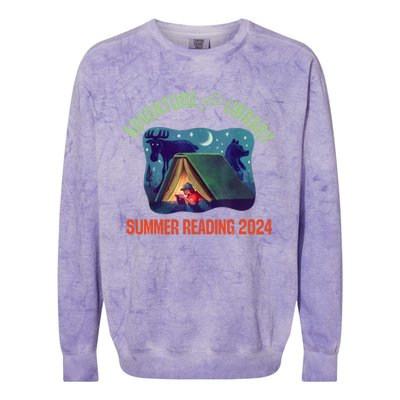 Adventure Begins At Your Library Summer Reading Program 2024 Colorblast Crewneck Sweatshirt