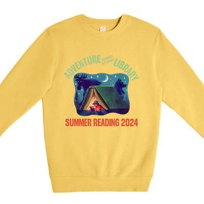 Adventure Begins At Your Library Summer Reading Program 2024 Premium Crewneck Sweatshirt