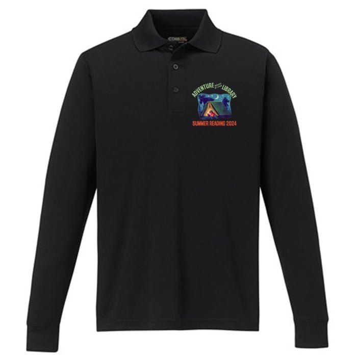 Adventure Begins At Your Library Summer Reading Program 2024 Performance Long Sleeve Polo