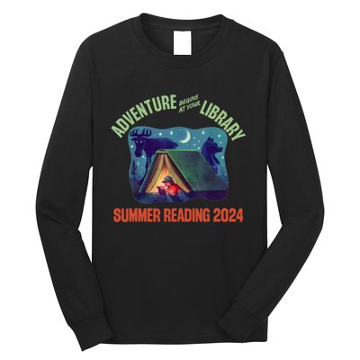 Adventure Begins At Your Library Summer Reading Program 2024 Long Sleeve Shirt