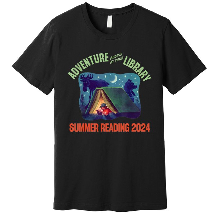 Adventure Begins At Your Library Summer Reading Program 2024 Premium T-Shirt