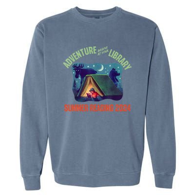 Adventure Begins At Your Library Summer Reading Program 2024 Garment-Dyed Sweatshirt