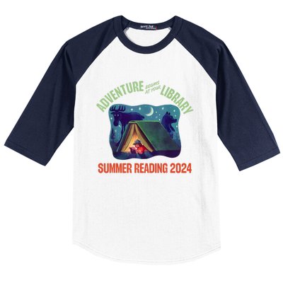 Adventure Begins At Your Library Summer Reading Program 2024 Baseball Sleeve Shirt