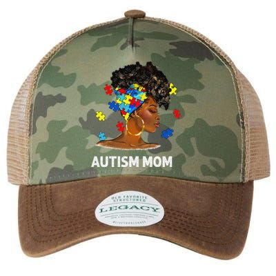 African Black Autism Mom Afro Mother Autism Awareness Mama Legacy Tie Dye Trucker Hat