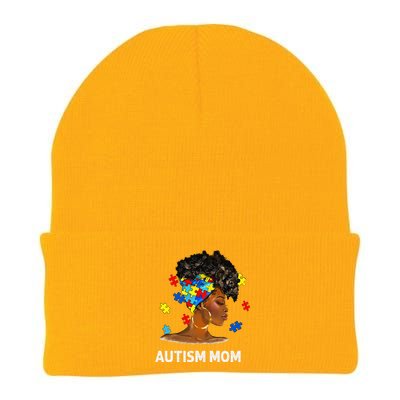 African Black Autism Mom Afro Mother Autism Awareness Mama Knit Cap Winter Beanie