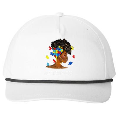 African Black Autism Mom Afro Mother Autism Awareness Mama Snapback Five-Panel Rope Hat