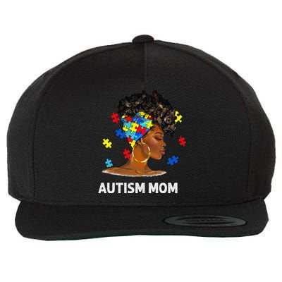 African Black Autism Mom Afro Mother Autism Awareness Mama Wool Snapback Cap