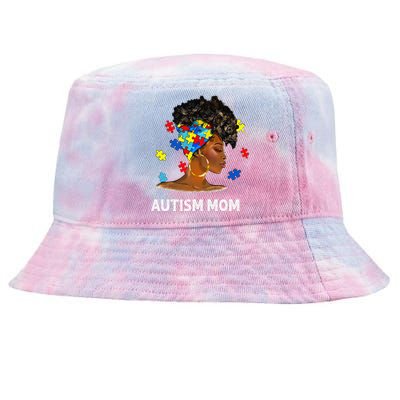 African Black Autism Mom Afro Mother Autism Awareness Mama Tie-Dyed Bucket Hat