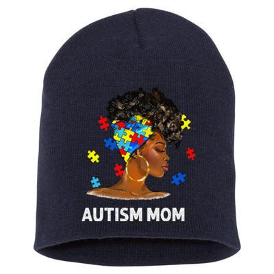 African Black Autism Mom Afro Mother Autism Awareness Mama Short Acrylic Beanie