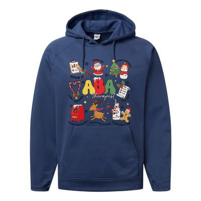 Applied Behavior Analyst Christmas Aba Behavior Analysis Performance Fleece Hoodie