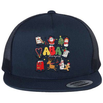 Applied Behavior Analyst Christmas Aba Behavior Analysis Flat Bill Trucker Hat