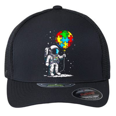 Astronaut Balloon Autism Awareness Space Autistic Boy Flexfit Unipanel Trucker Cap