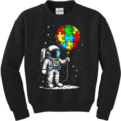 Astronaut Balloon Autism Awareness Space Autistic Boy Kids Sweatshirt