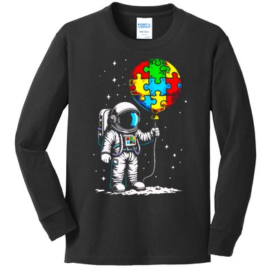 Astronaut Balloon Autism Awareness Space Autistic Boy Kids Long Sleeve Shirt