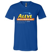 Aleve Back And Muscle Pain Nurse Pharmacy Halloween Costume V-Neck T-Shirt