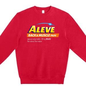 Aleve Back And Muscle Pain Nurse Pharmacy Halloween Costume Premium Crewneck Sweatshirt