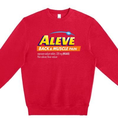 Aleve Back And Muscle Pain Nurse Pharmacy Halloween Costume Premium Crewneck Sweatshirt