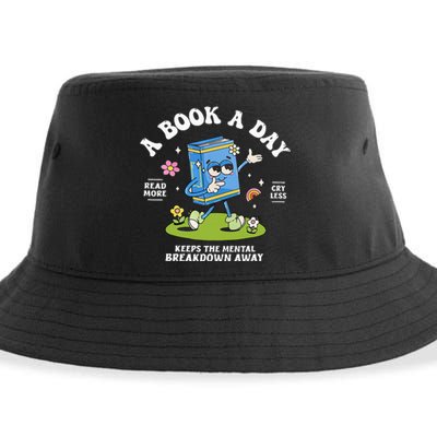 A Book A Day Keep The Mental Breakdown Away Reading Book Sustainable Bucket Hat