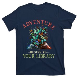 Adventure Begins At Your Library Summer Reading 2024 Flowers T-Shirt