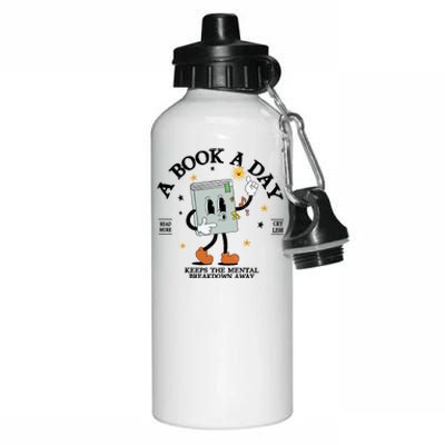 A Book A Day Keep The Mental Breakdown Away Aluminum Water Bottle