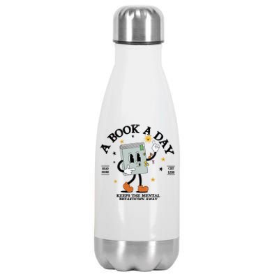 A Book A Day Keep The Mental Breakdown Away Stainless Steel Insulated Water Bottle