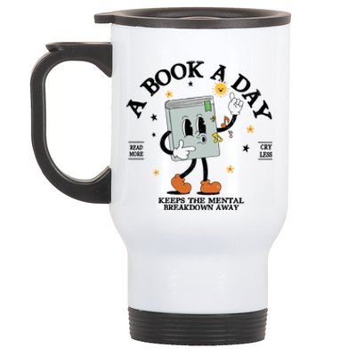 A Book A Day Keep The Mental Breakdown Away Stainless Steel Travel Mug