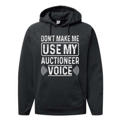 Auctioneer Bidding Auction Salesperson Public Sale Performance Fleece Hoodie