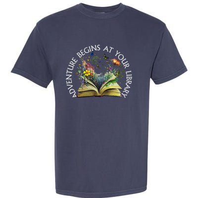 Adventure Begins At Your Library Summer Reading 2024 Garment-Dyed Heavyweight T-Shirt