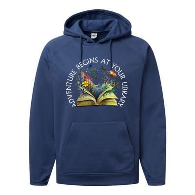 Adventure Begins At Your Library Summer Reading 2024 Performance Fleece Hoodie