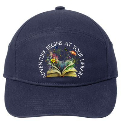 Adventure Begins At Your Library Summer Reading 2024 7-Panel Snapback Hat